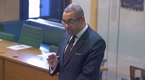 James Cleverly MP speaking in a Westminster Hall debate held in a committee room in Portcullis House