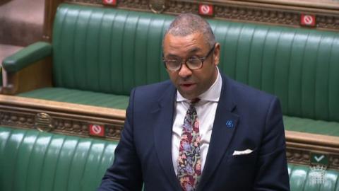 James Cleverly MP speaking at the Dispatch Box in the House of Commons