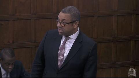 James Cleverly speaking in Westminster Hall