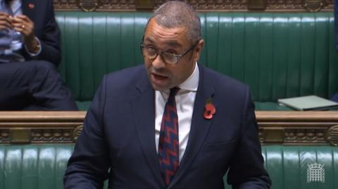 James Cleverly MP speaking at the Dispatch Box in the House of Commons