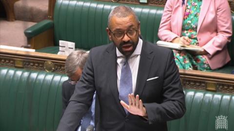 James Cleverly MP speaking at the Dispatch Box in the House of Commons
