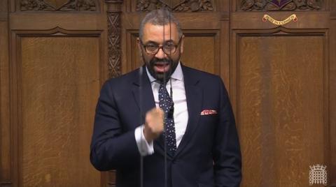 Rt Hon James Cleverly MP speaking in the House of Commons